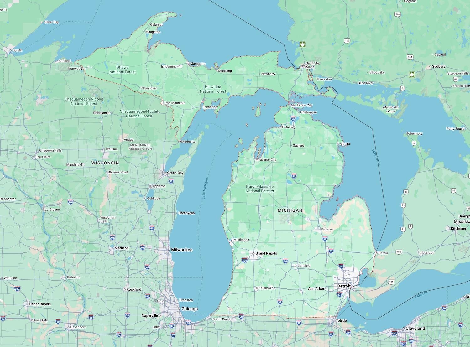 Map of Michigan