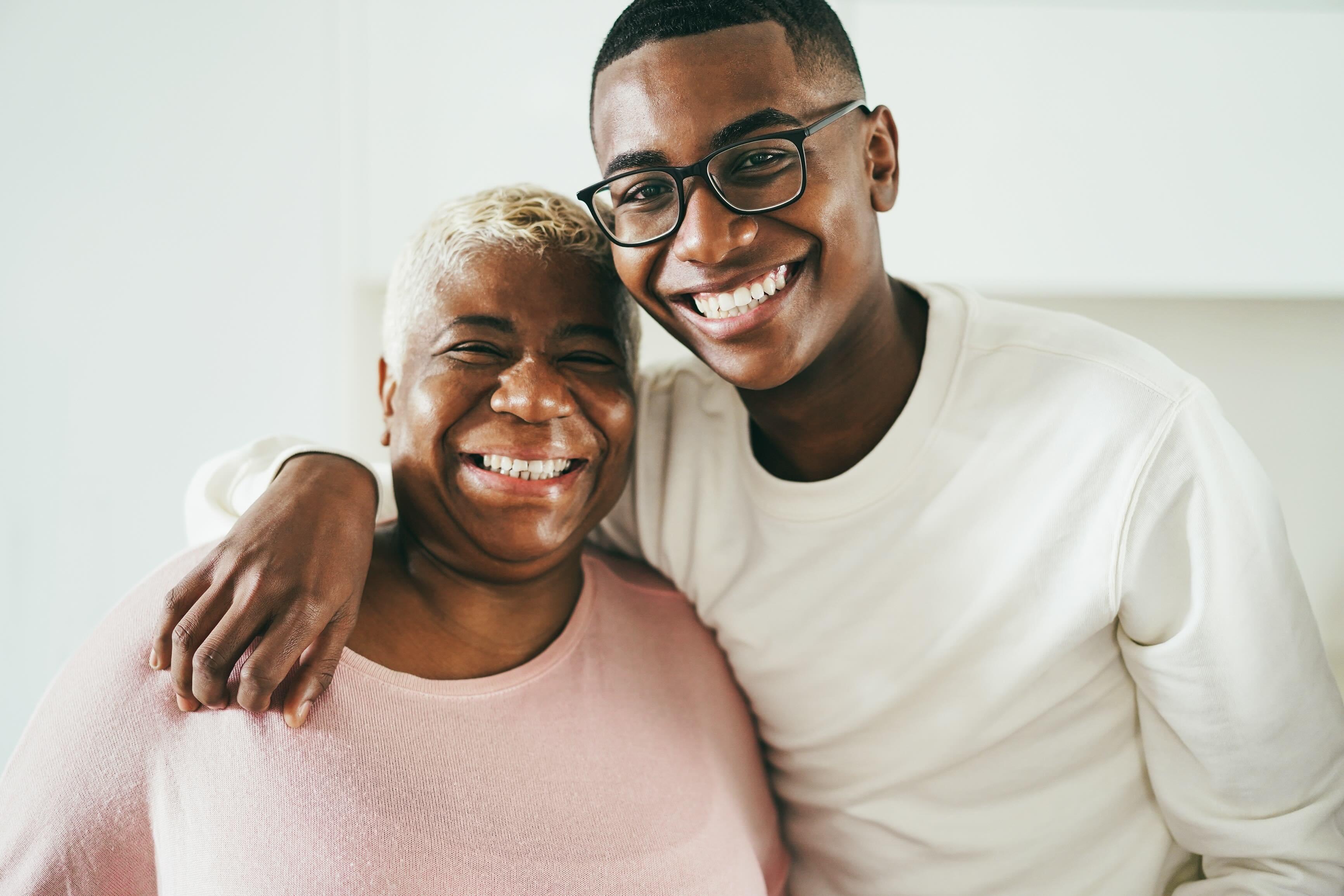 Grandmother and Grandson helped by The Information Center